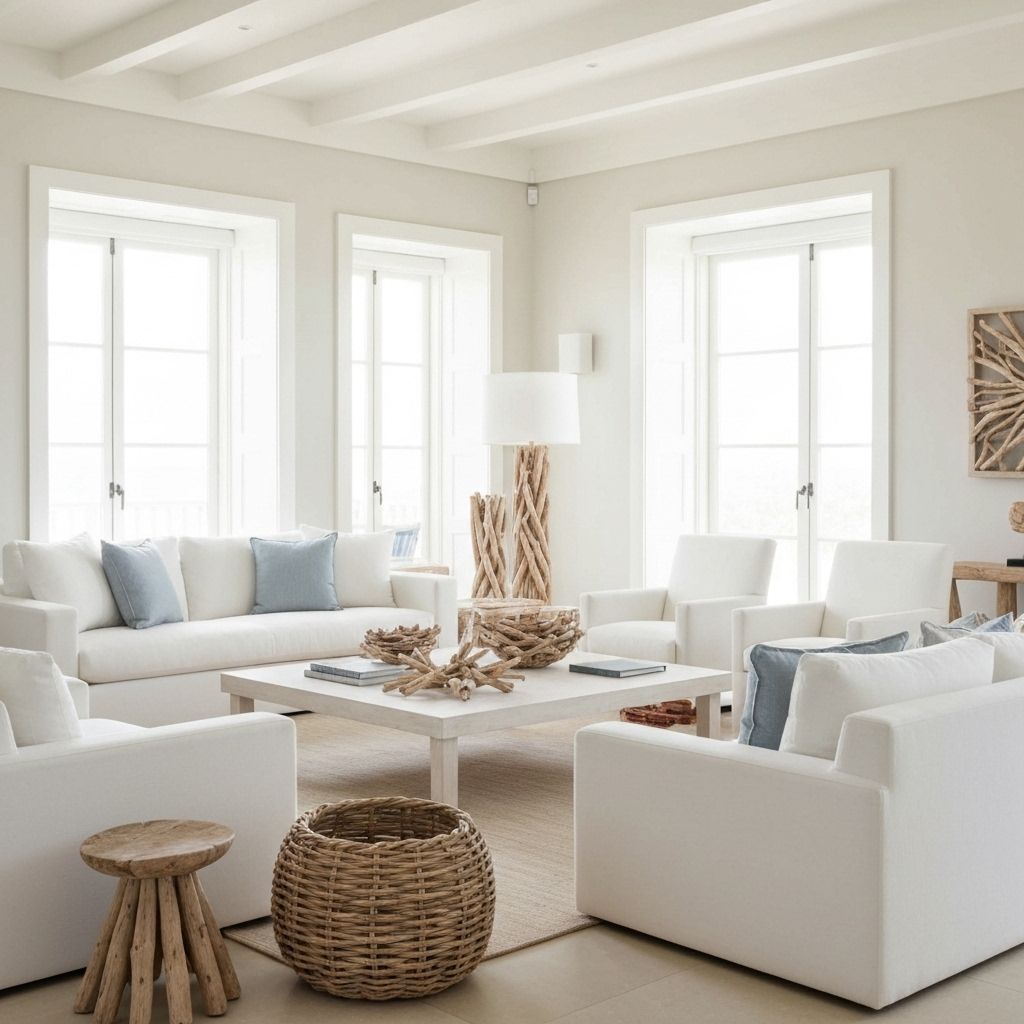 Living room with coastal decor